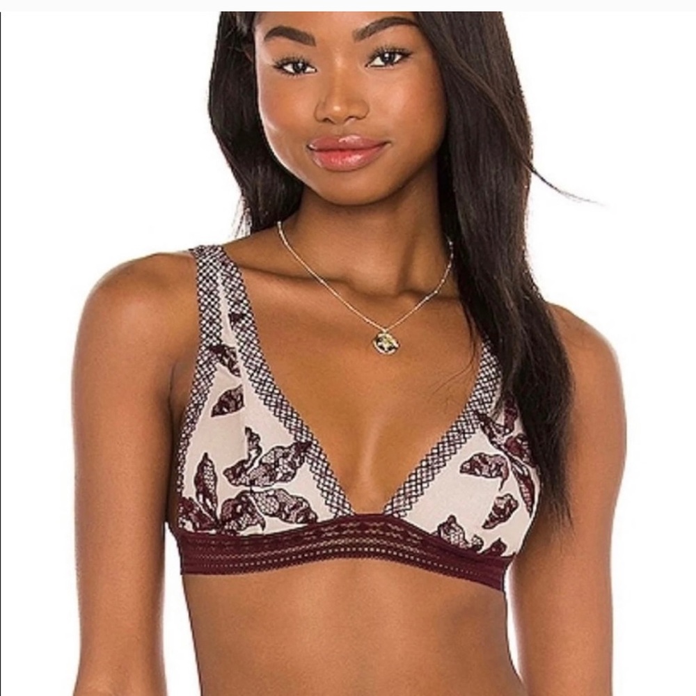 Host Pick! NWT Free People Intimate Alia Bralette Bordeaux M